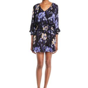 Ramy Brook Milene Floral Silk Long Sleeve Dress